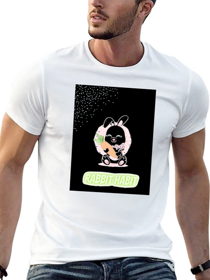 Rabbit Habit Graphic Tee - Black Cotton Blend