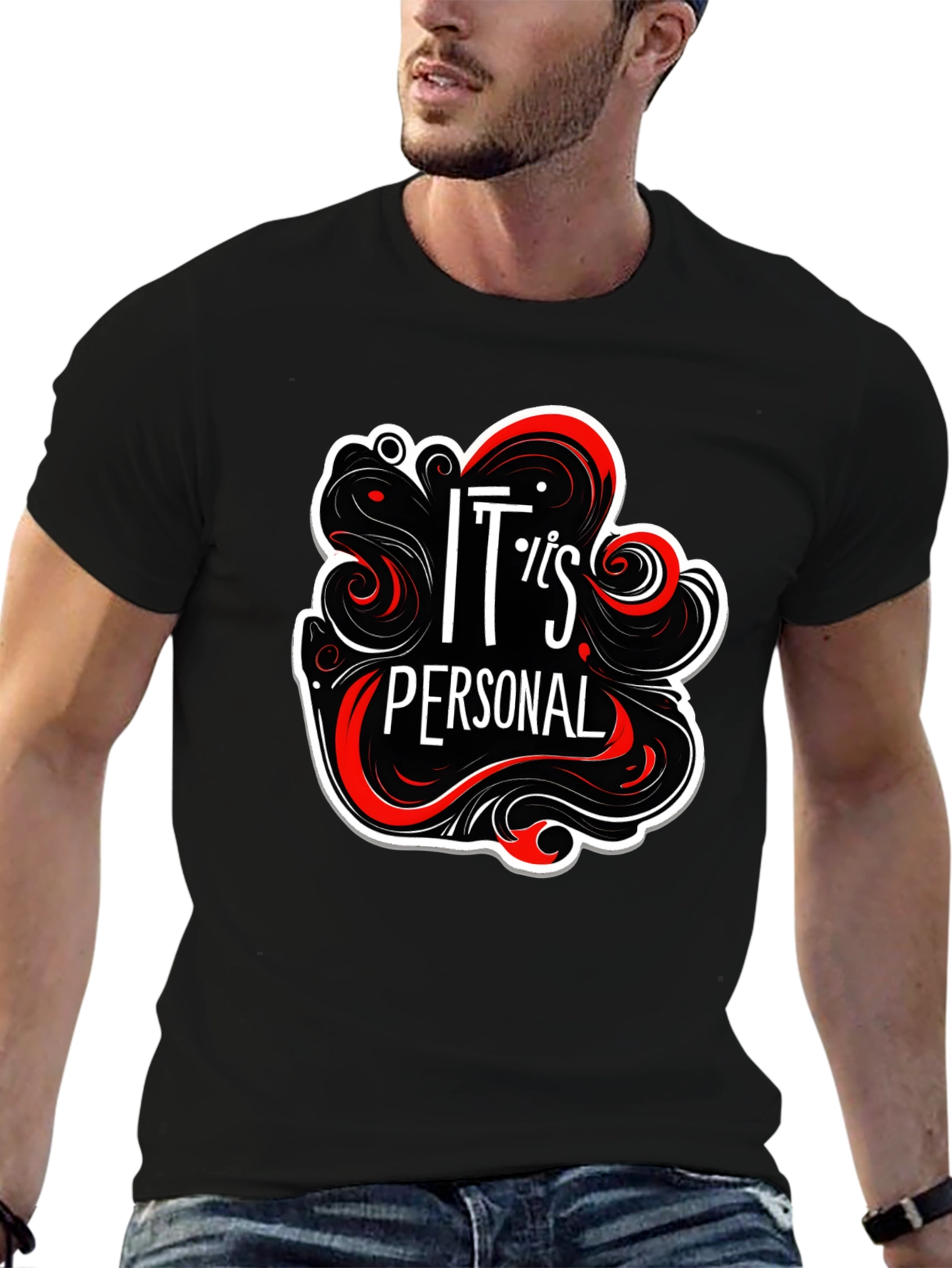 Its Personal Black Graphic Tee