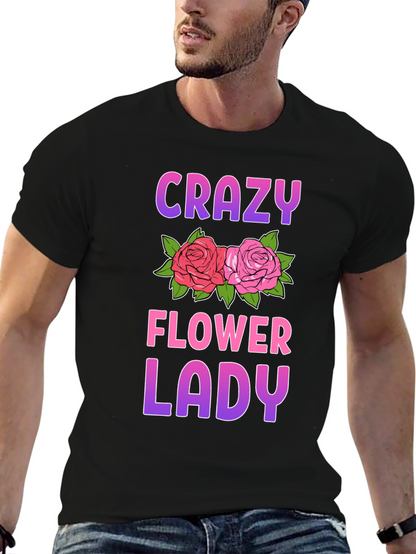 Crazy Flower Lady Graphic Tee