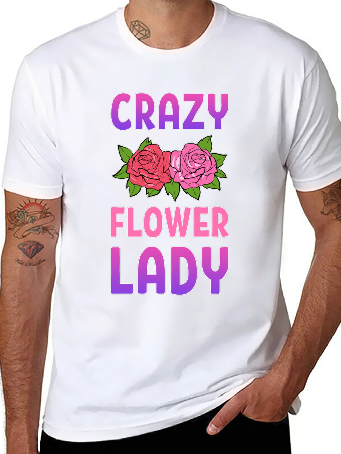 Crazy Flower Lady Graphic Tee