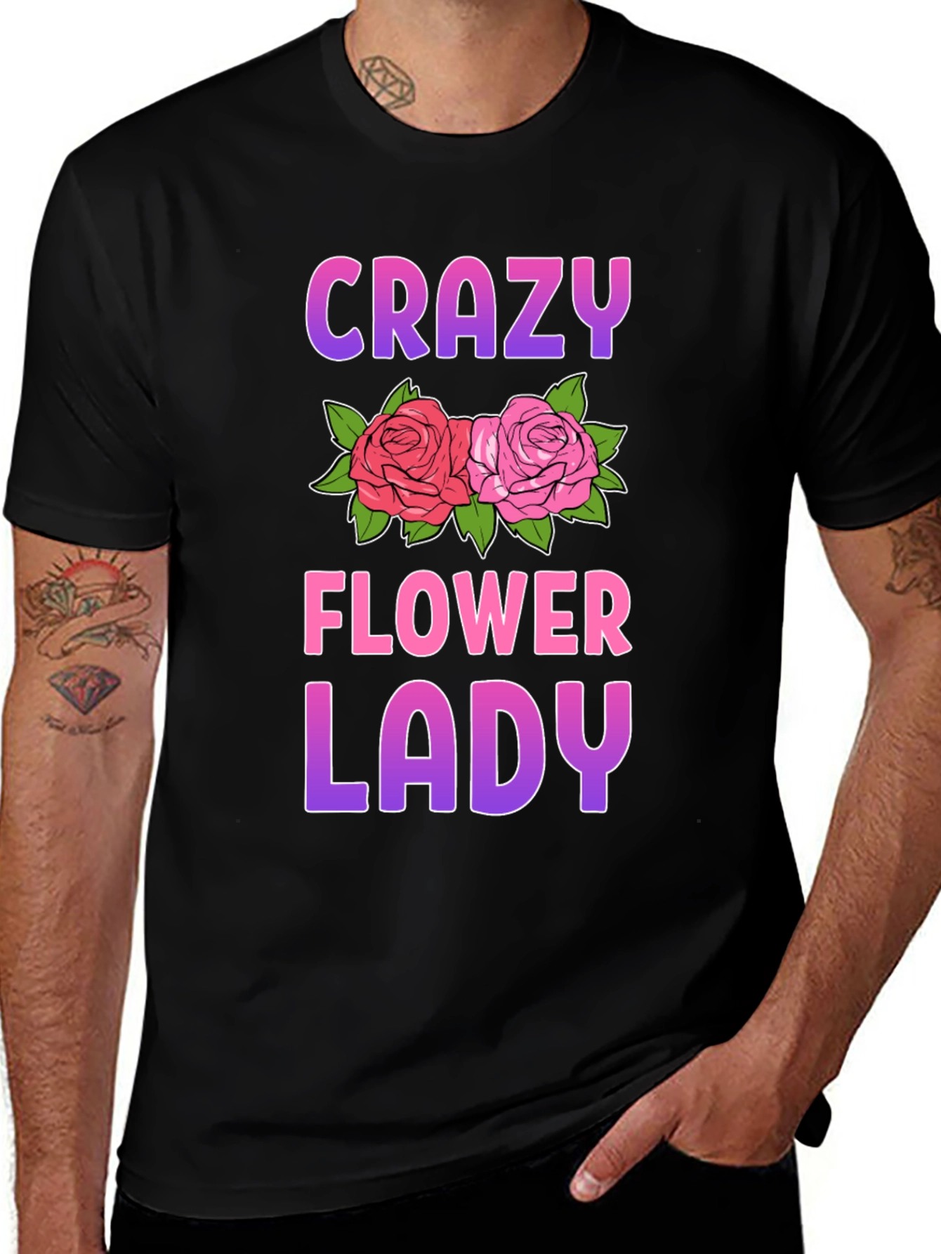 Crazy Flower Lady Graphic Tee