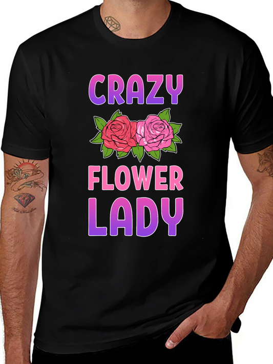 Crazy Flower Lady Graphic Tee