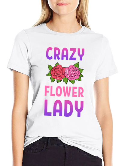 Crazy Flower Lady Graphic Tee