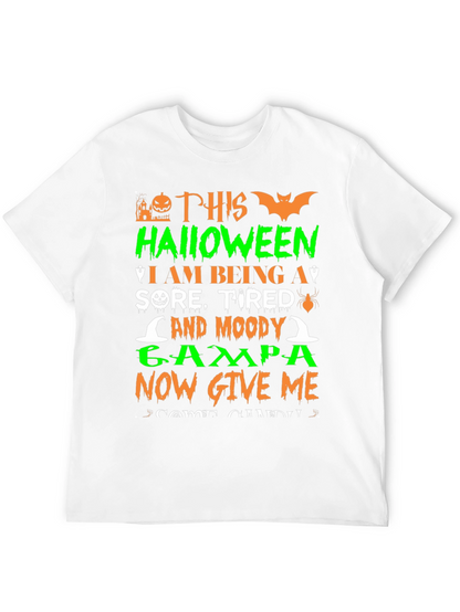 Halloween Sore Tired Moody Grampa Black T-Shirt