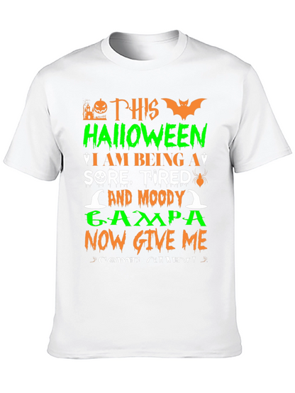 Halloween Sore Tired Moody Grampa Black T-Shirt