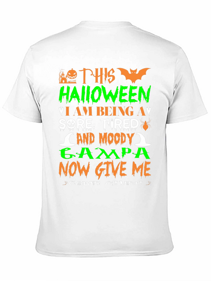 Halloween Sore Tired Moody Grampa Black T-Shirt
