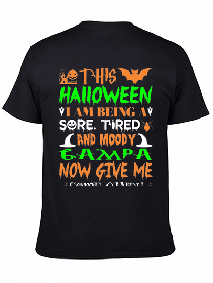 Halloween Sore Tired Moody Grampa Black T-Shirt