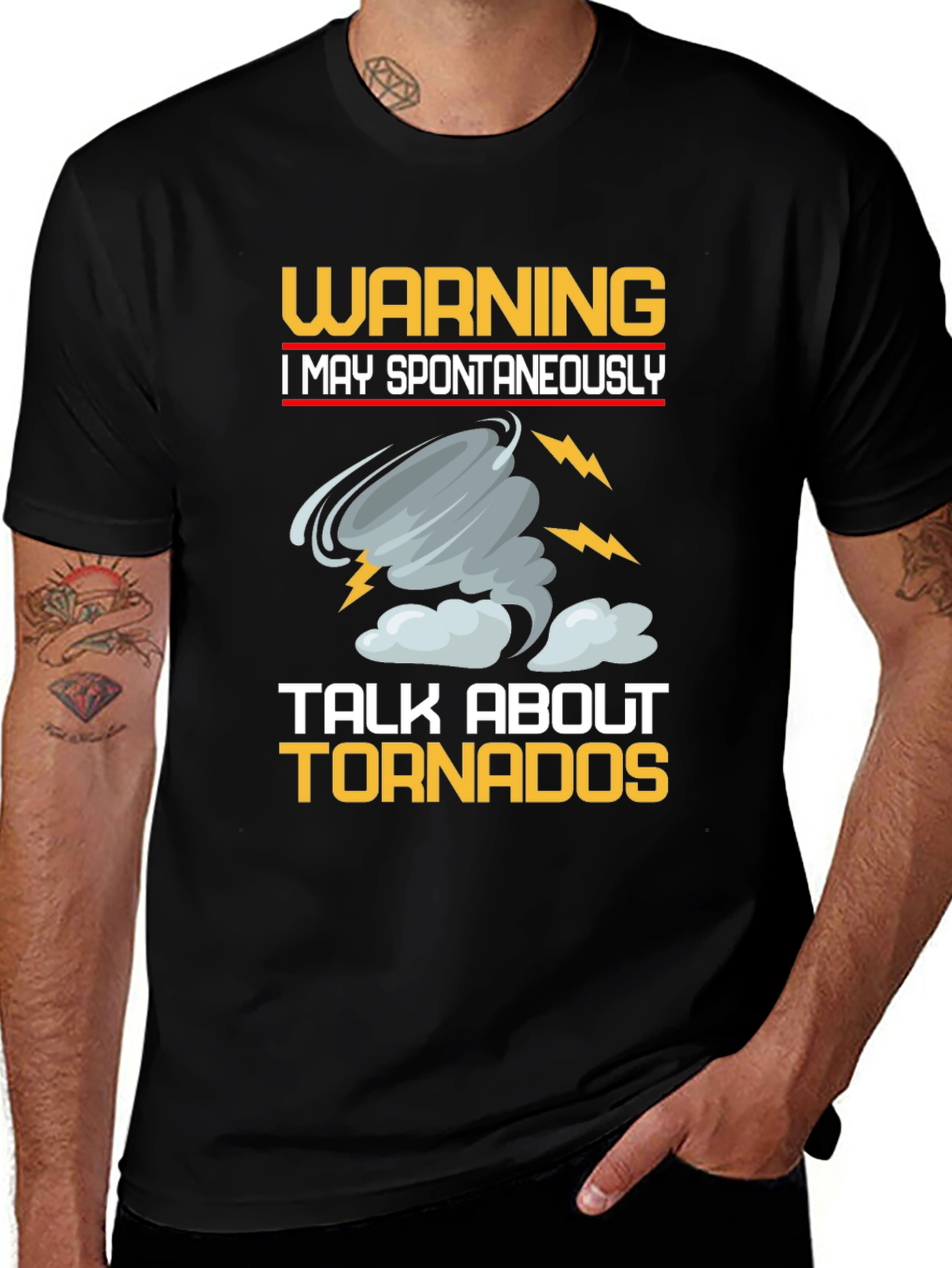 Warning Tornadoes Graphic Tee - Black