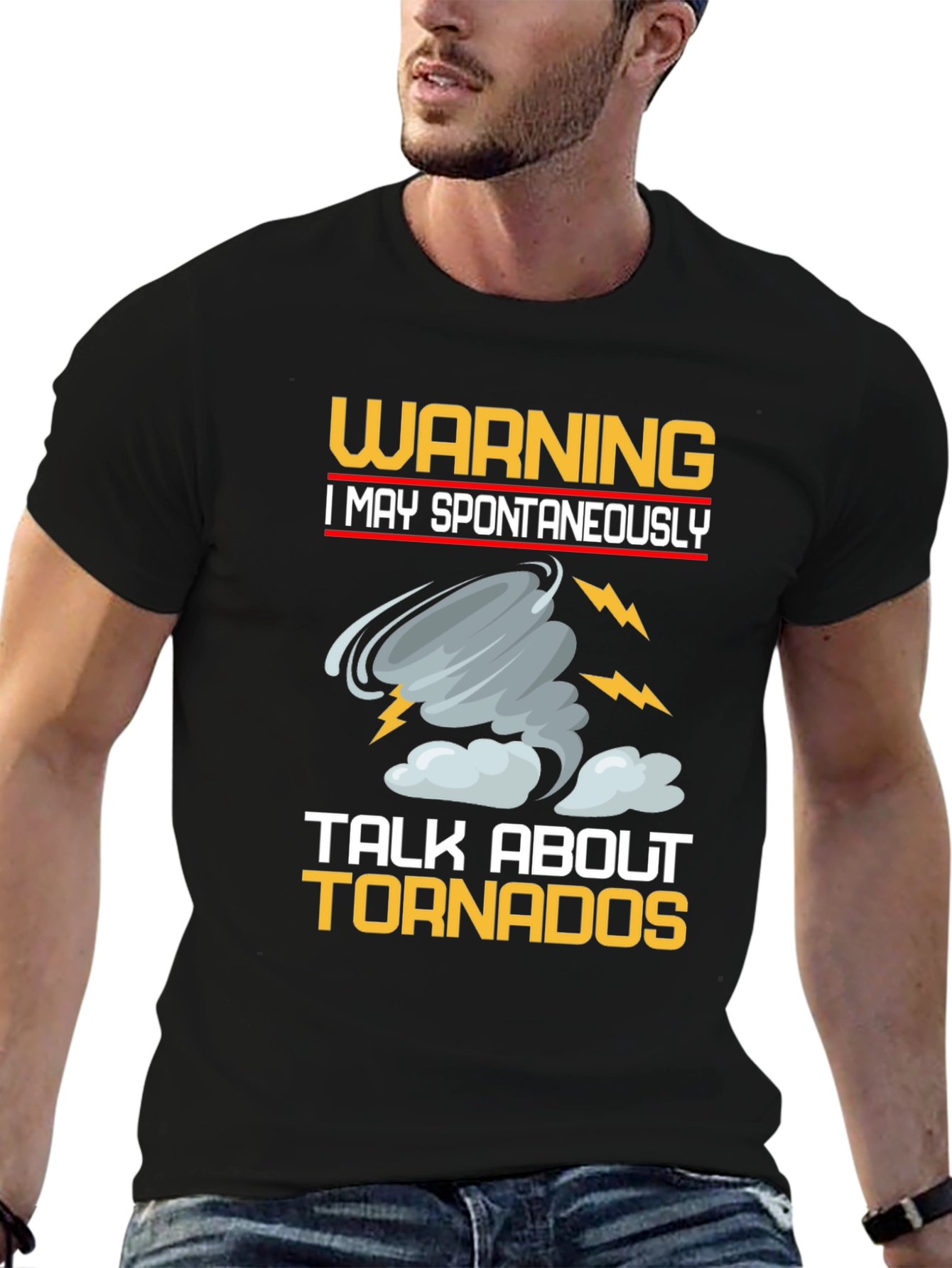 Warning Tornadoes Graphic Tee - Black