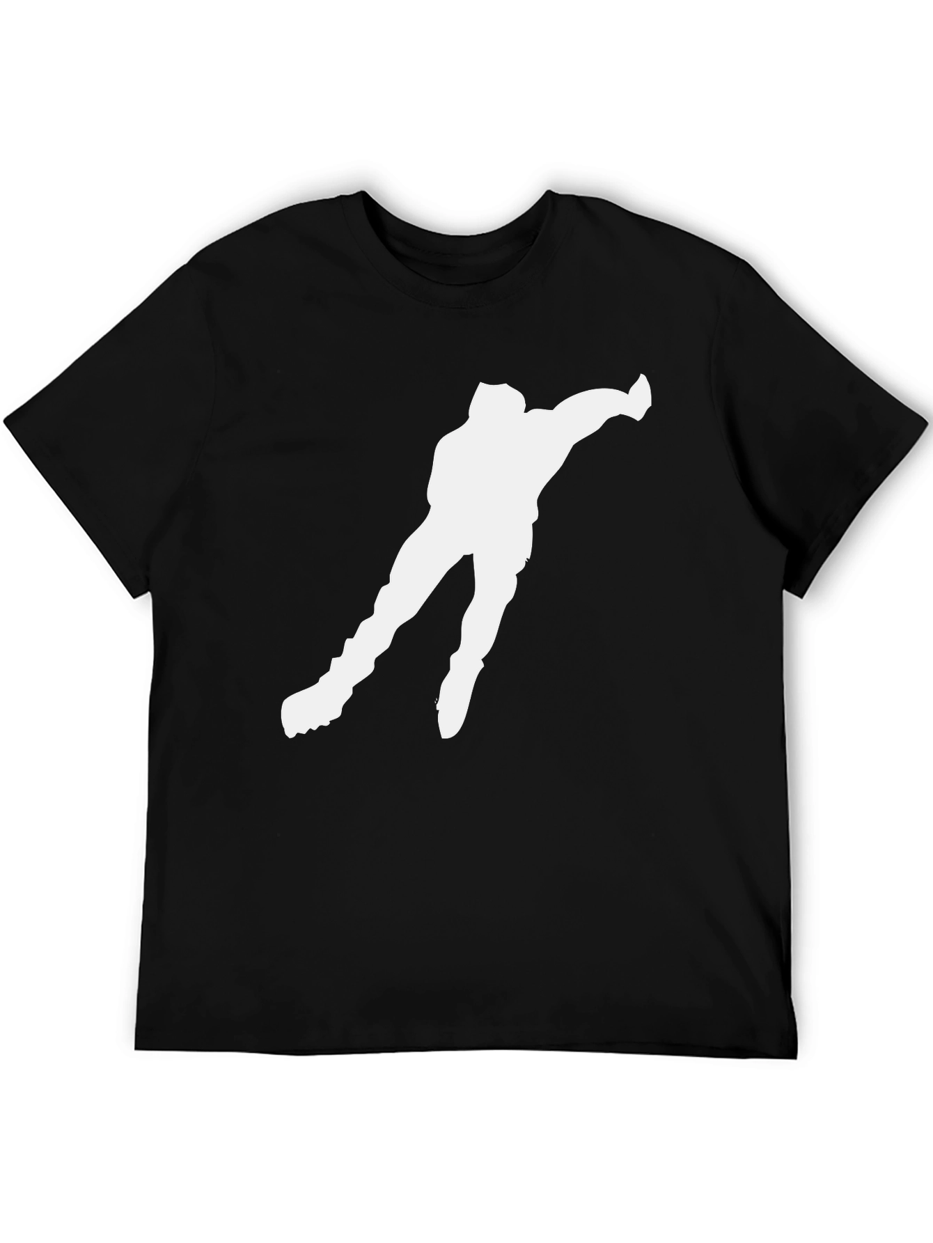 Ice Skater Silhouette Graphic T-Shirt - Black