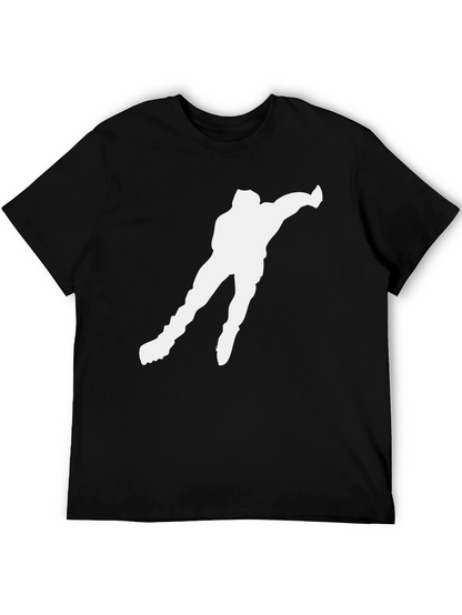 Ice Skater Silhouette Graphic T-Shirt - Black
