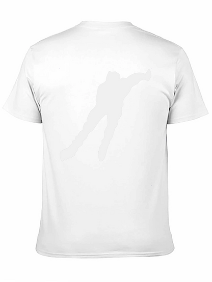 Ice Skater Silhouette Graphic T-Shirt - Black