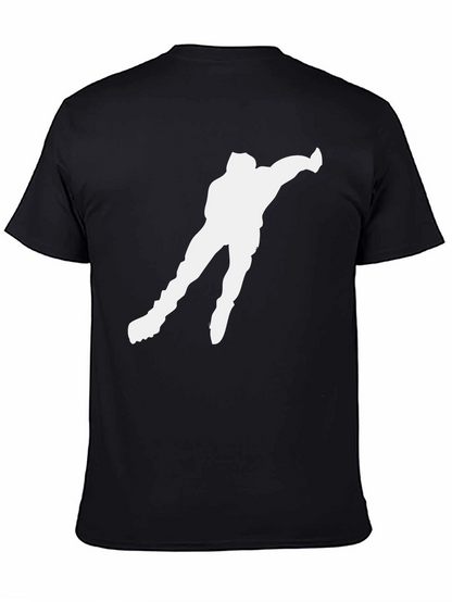 Ice Skater Silhouette Graphic T-Shirt - Black