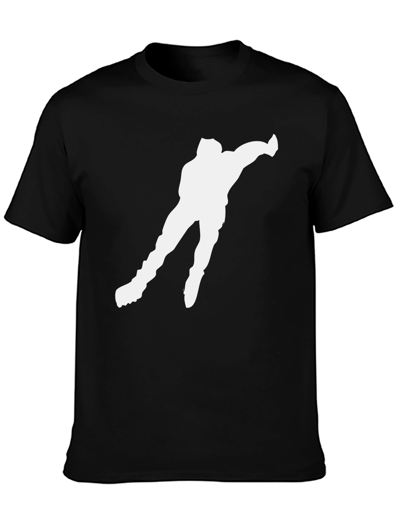 Ice Skater Silhouette Graphic T-Shirt - Black
