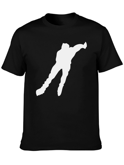 Ice Skater Silhouette Graphic T-Shirt - Black