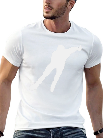 Ice Skater Silhouette Graphic T-Shirt - Black