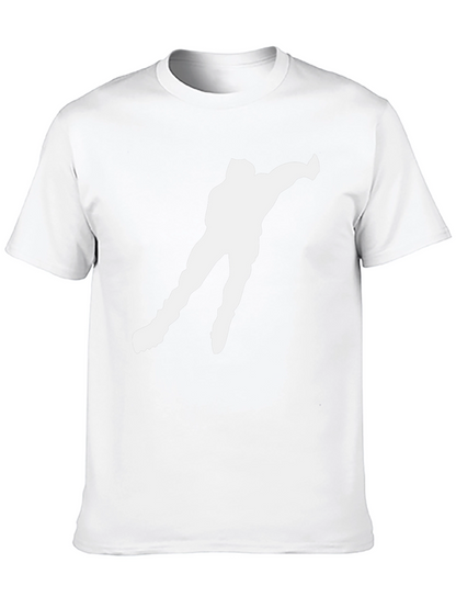 Ice Skater Silhouette Graphic T-Shirt - Black