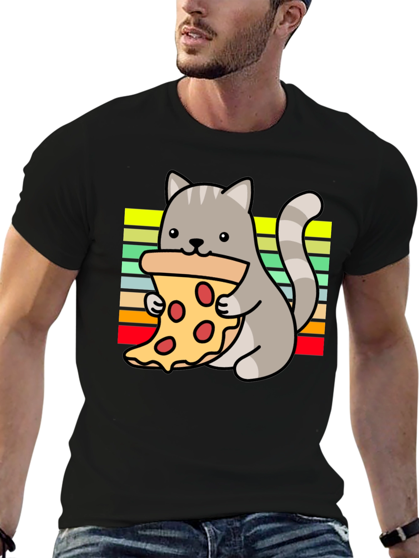 Cat Pizza Lover T-Shirt - Fun Graphic Tee