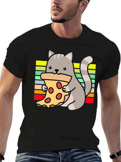 Cat Pizza Lover T-Shirt - Fun Graphic Tee