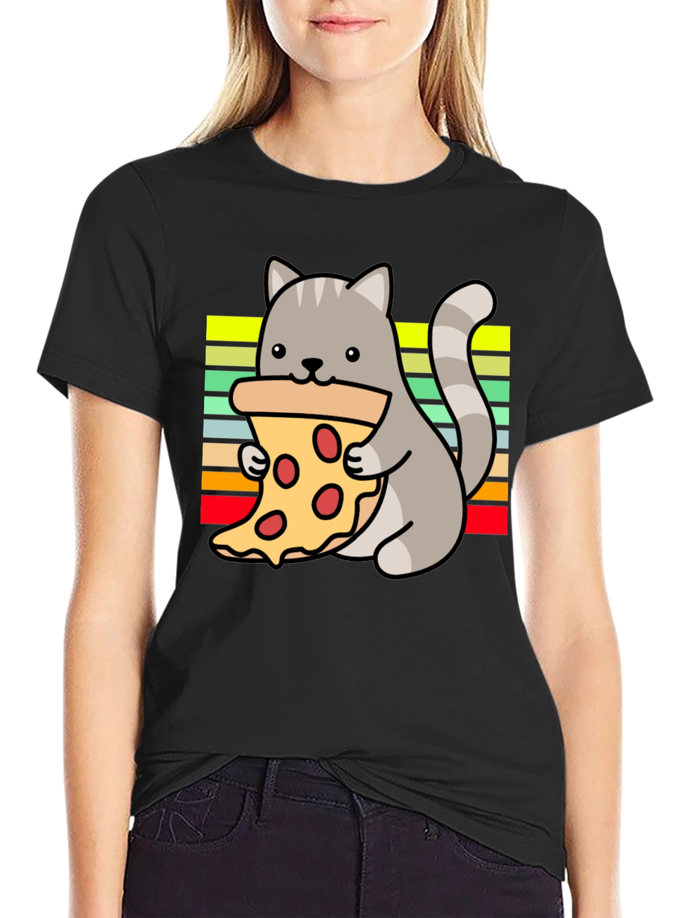 Cat Pizza Lover T-Shirt - Fun Graphic Tee