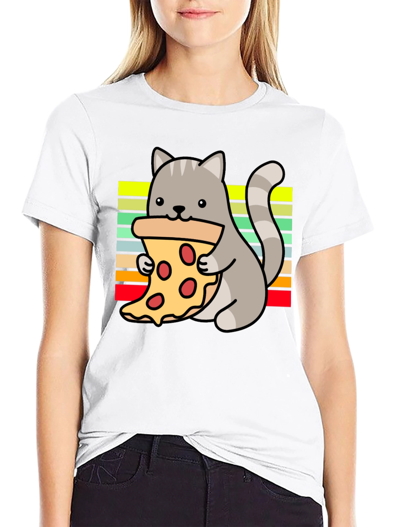 Cat Pizza Lover T-Shirt - Fun Graphic Tee