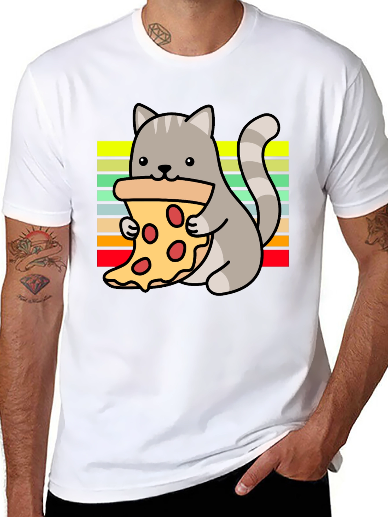 Cat Pizza Lover T-Shirt - Fun Graphic Tee