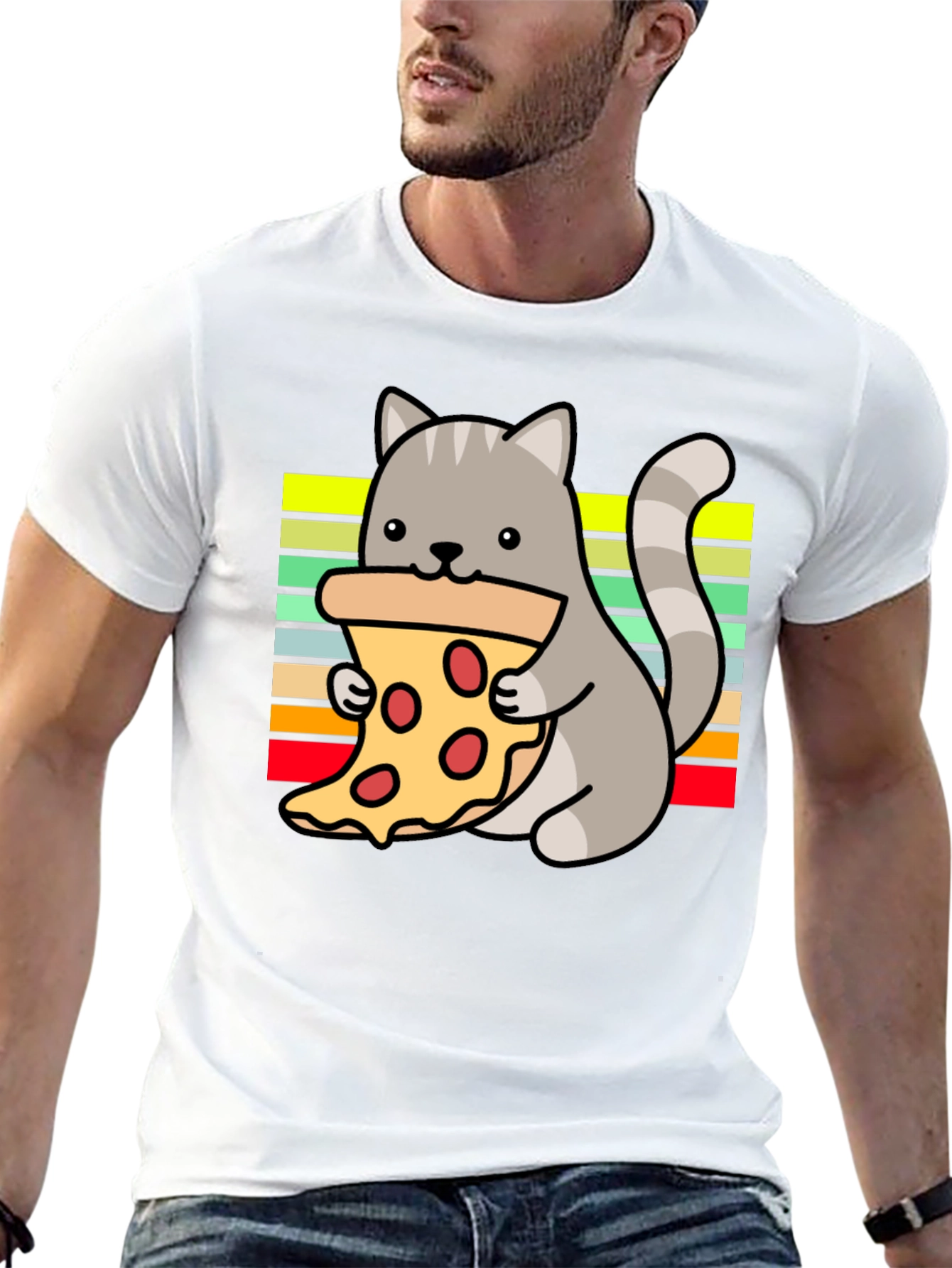 Cat Pizza Lover T-Shirt - Fun Graphic Tee