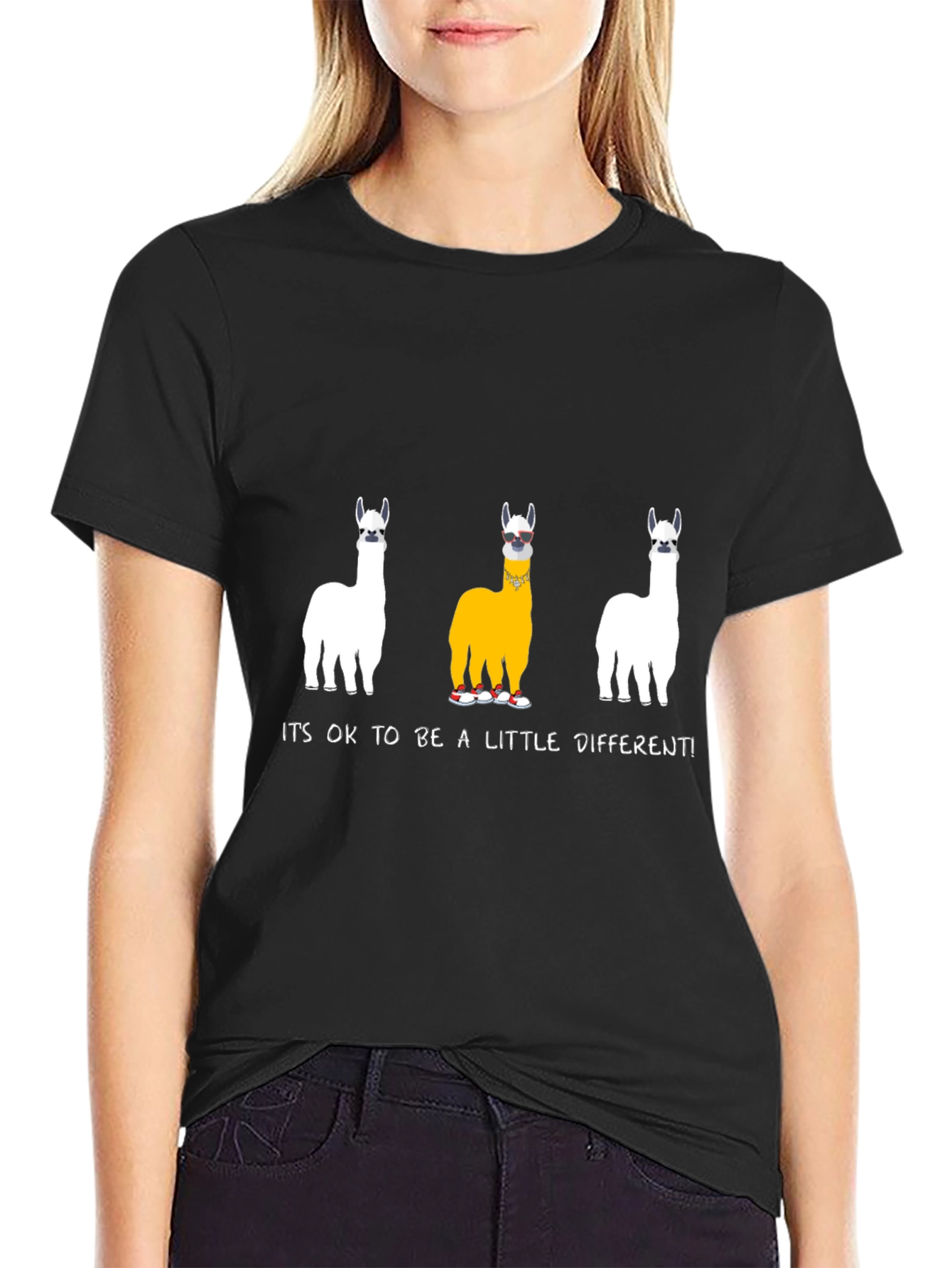 Unique Llama T-Shirt: Its OK to Be Different
