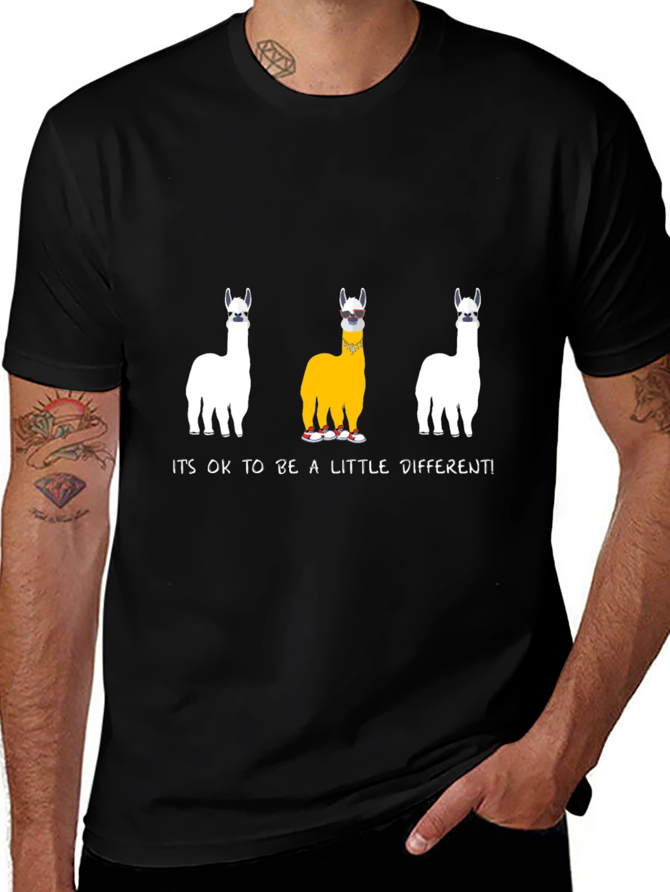 Unique Llama T-Shirt: Its OK to Be Different