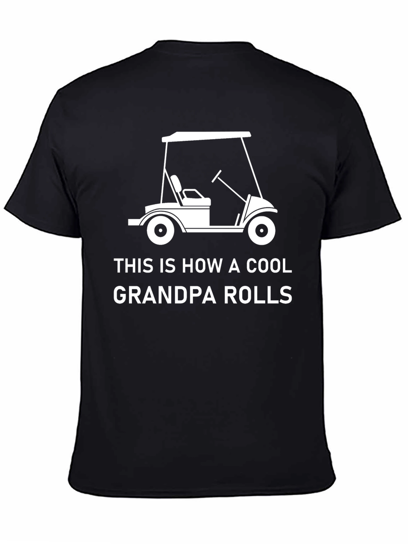 Cool Grandpa Golf Cart T-Shirt - Black Cotton Tee
