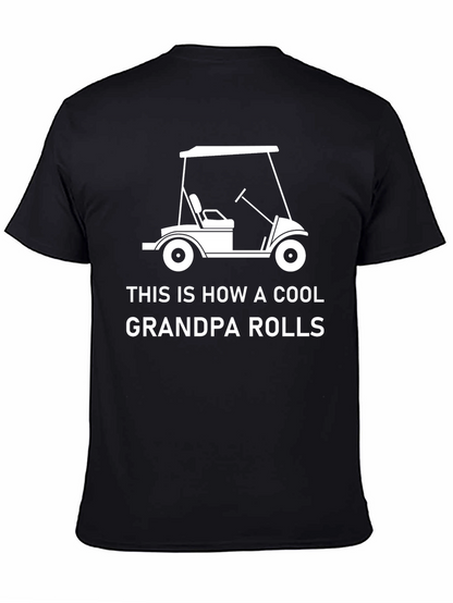 Cool Grandpa Golf Cart T-Shirt - Black Cotton Tee