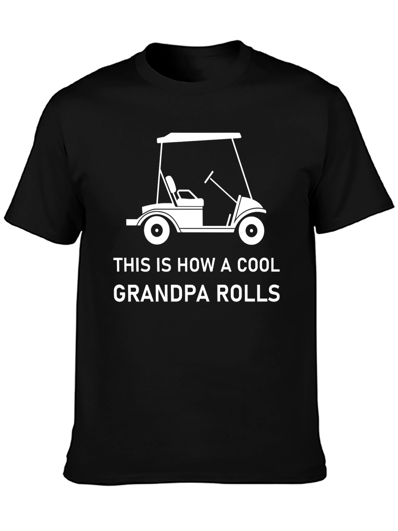 Cool Grandpa Golf Cart T-Shirt - Black Cotton Tee