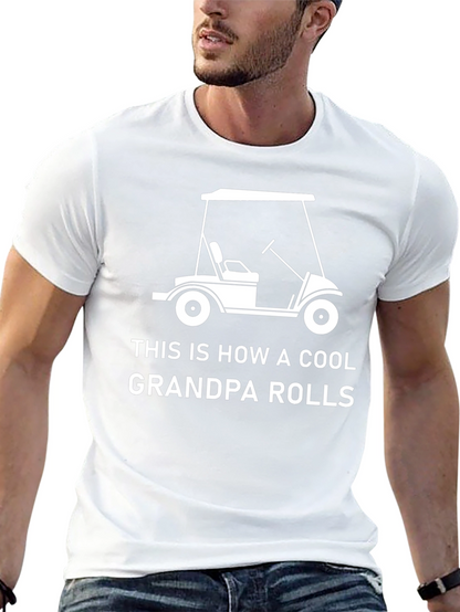 Cool Grandpa Golf Cart T-Shirt - Black Cotton Tee