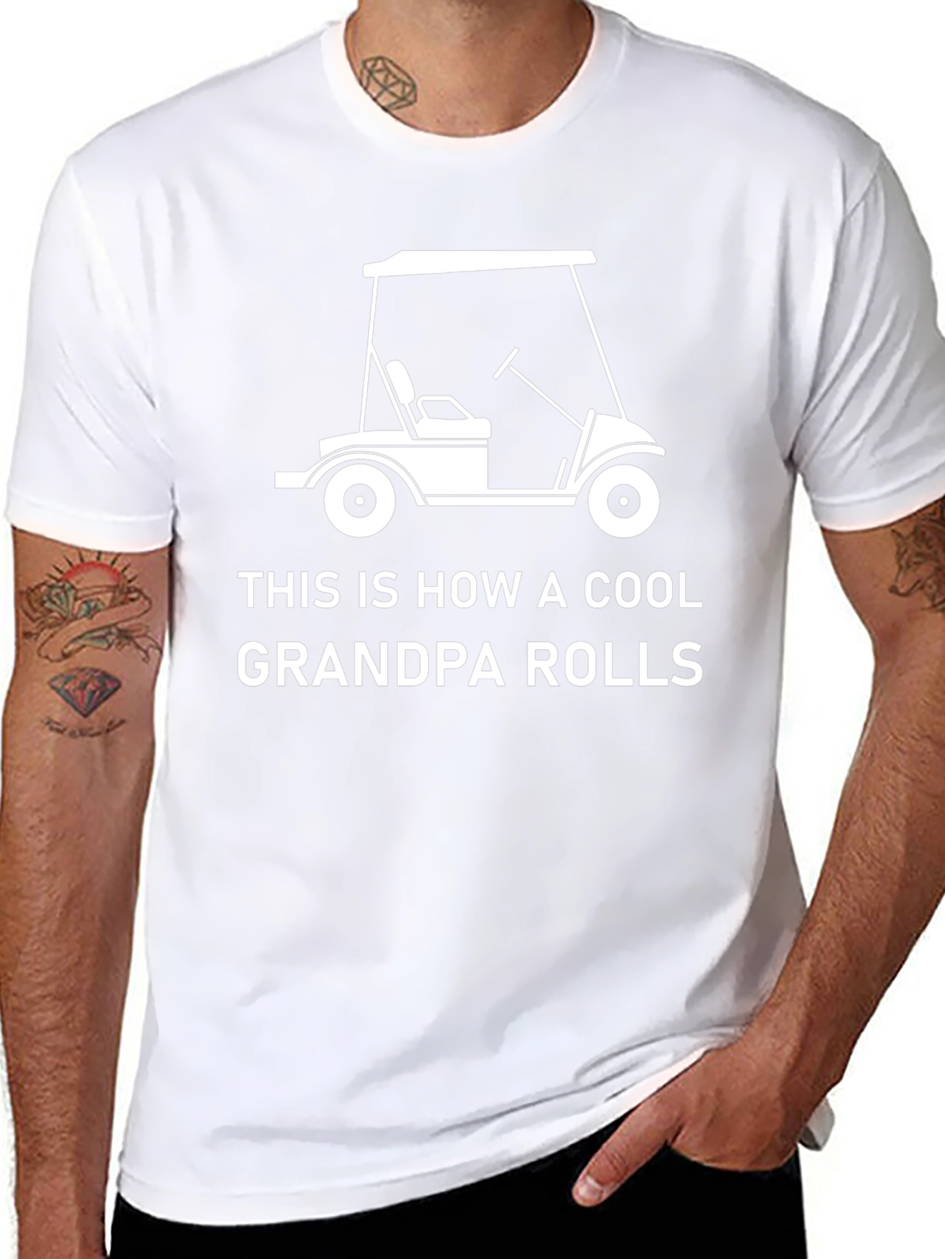 Cool Grandpa Golf Cart T-Shirt - Black Cotton Tee