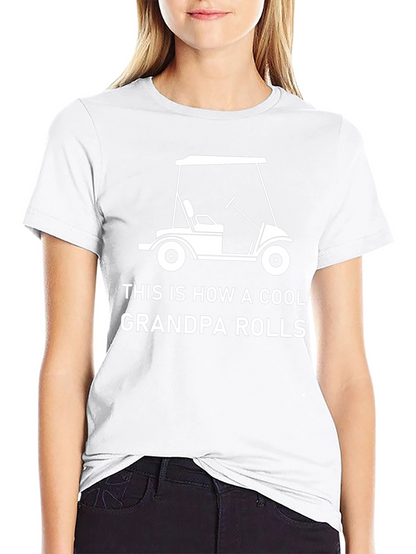 Cool Grandpa Golf Cart T-Shirt - Black Cotton Tee