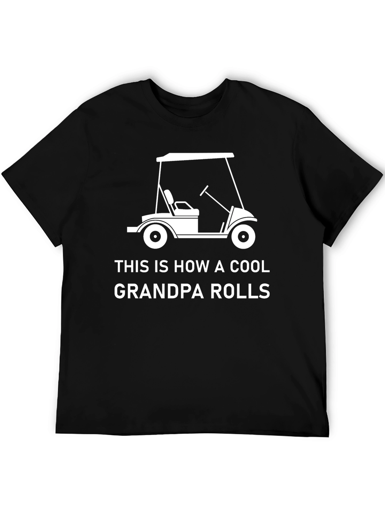 Cool Grandpa Golf Cart T-Shirt - Black Cotton Tee