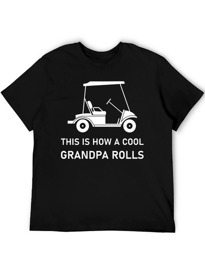 Cool Grandpa Golf Cart T-Shirt - Black Cotton Tee