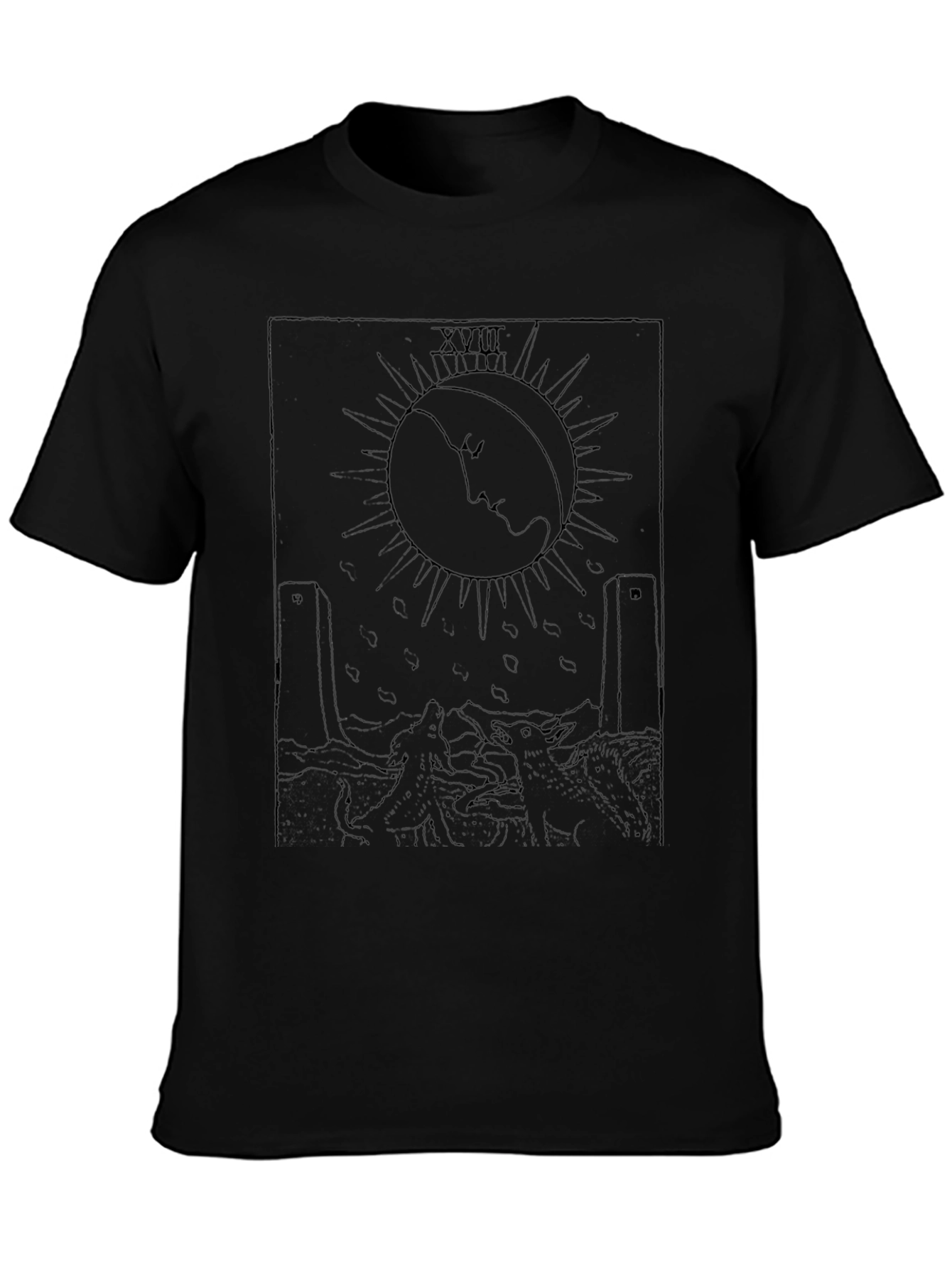 Moon Tarot Card Black T-Shirt