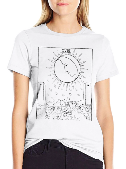 Moon Tarot Card Black T-Shirt