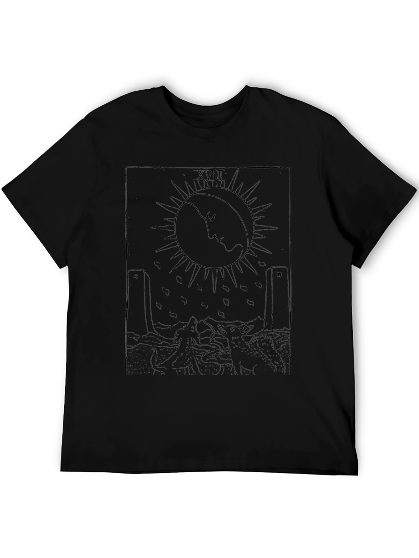 Moon Tarot Card Black T-Shirt