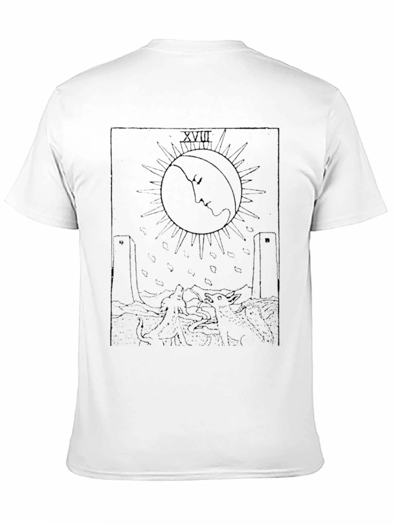 Moon Tarot Card Black T-Shirt