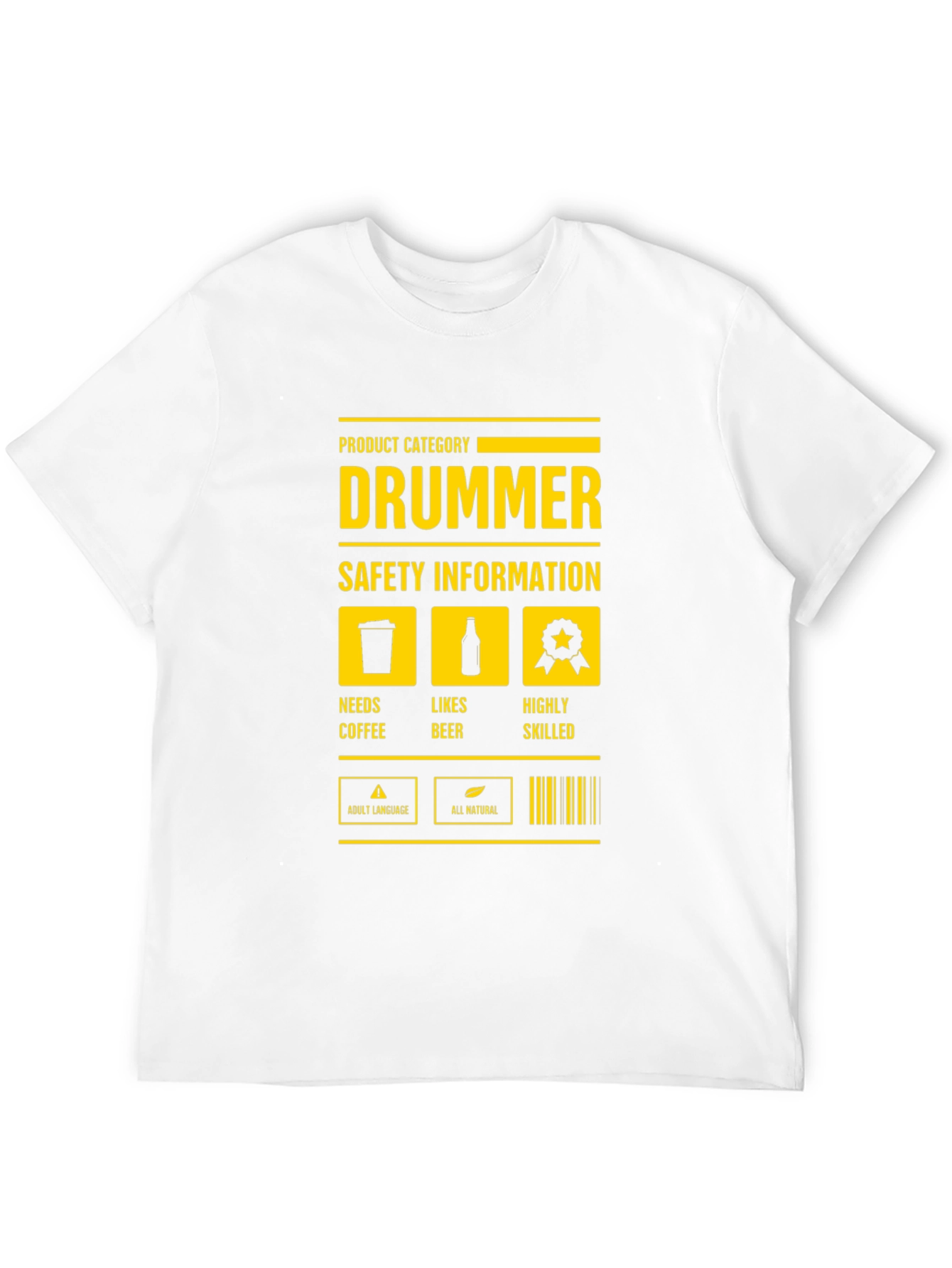 Drummer Safety Information Black T-Shirt