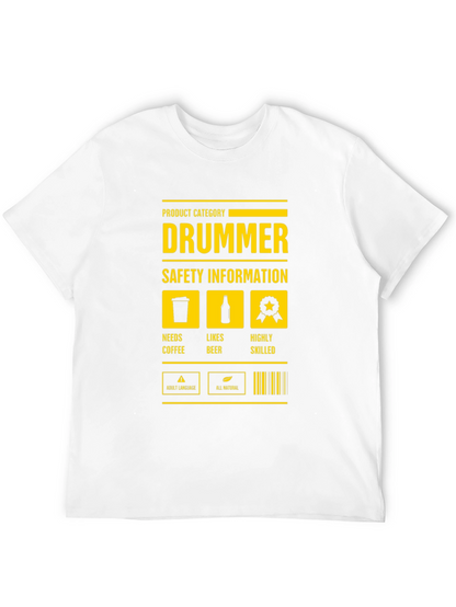 Drummer Safety Information Black T-Shirt