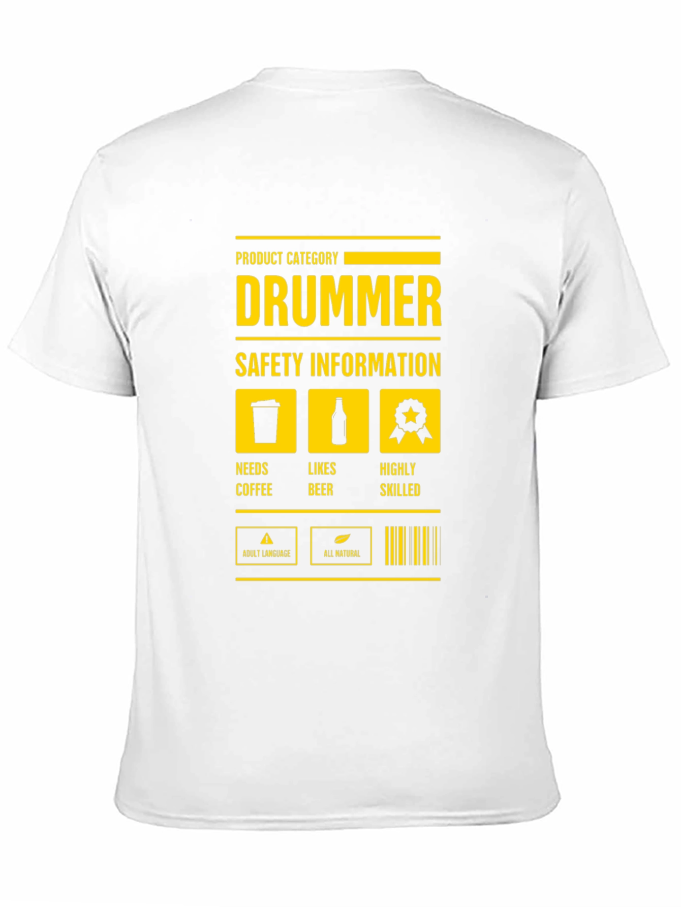 Drummer Safety Information Black T-Shirt