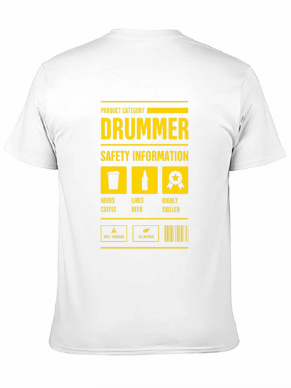 Drummer Safety Information Black T-Shirt