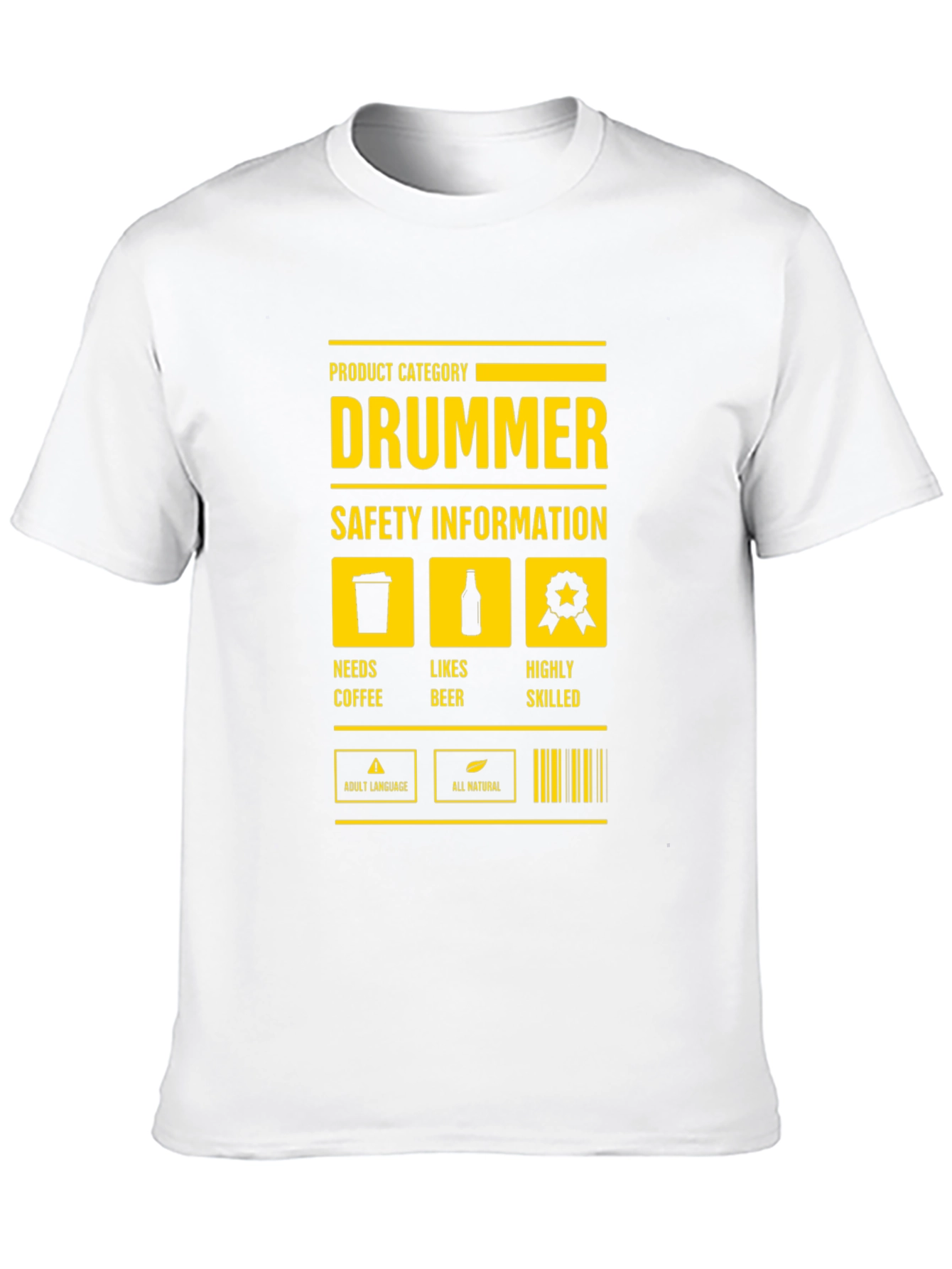 Drummer Safety Information Black T-Shirt