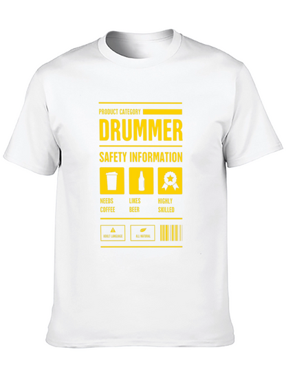 Drummer Safety Information Black T-Shirt