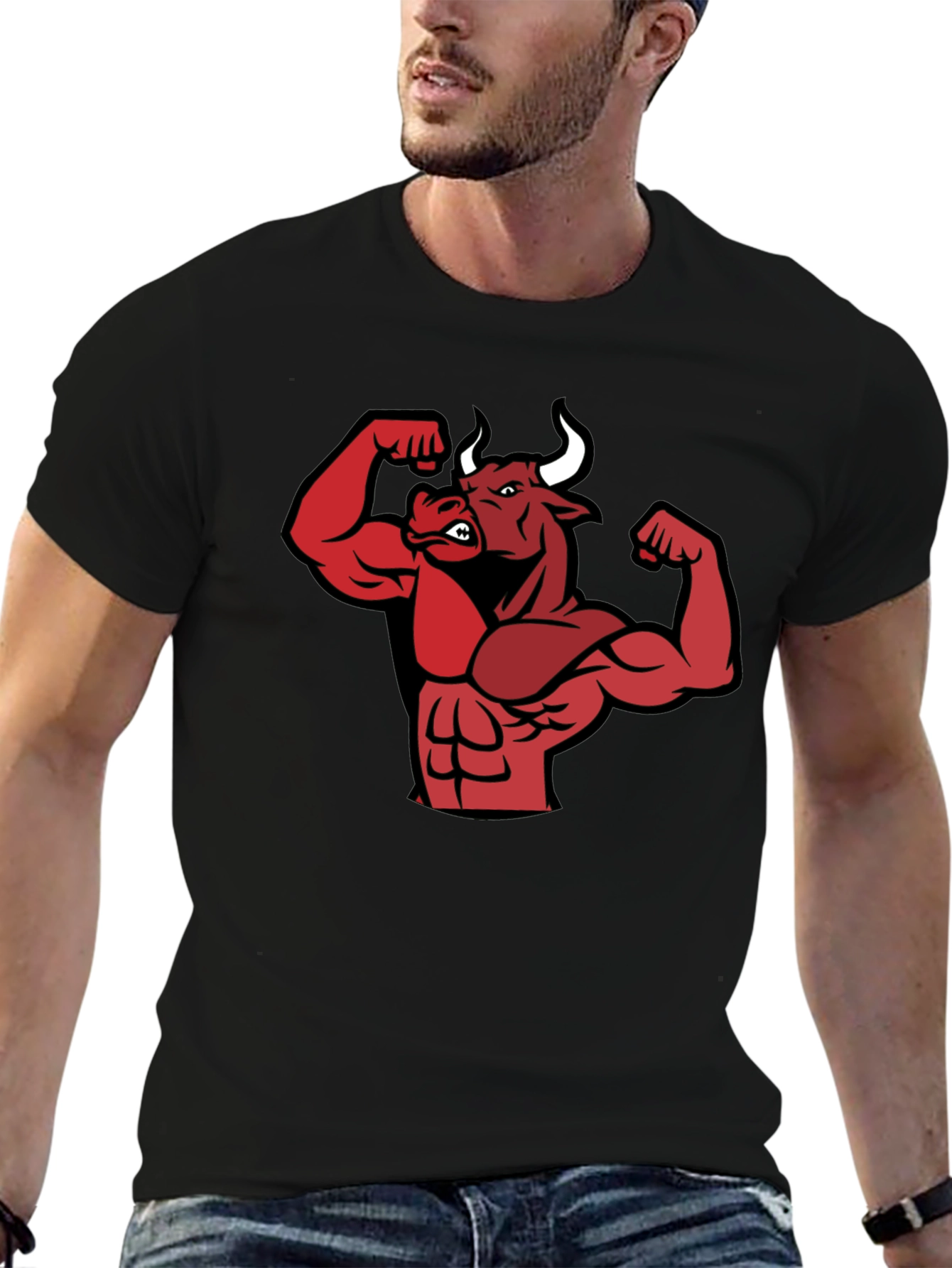 Muscle Bull Graphic Tee - Black