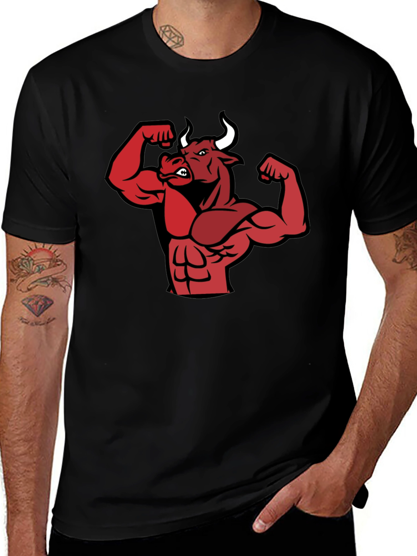 Muscle Bull Graphic Tee - Black