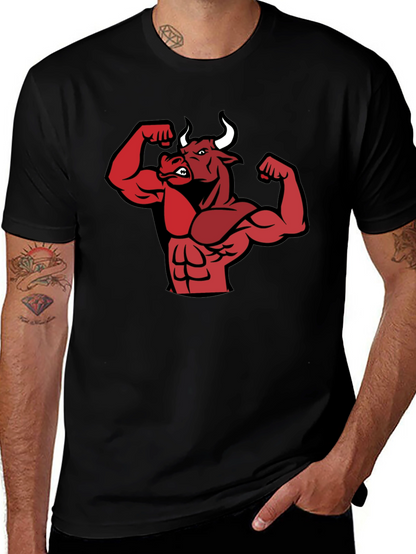 Muscle Bull Graphic Tee - Black